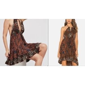 Free People Beach Day Halter Mini Dress